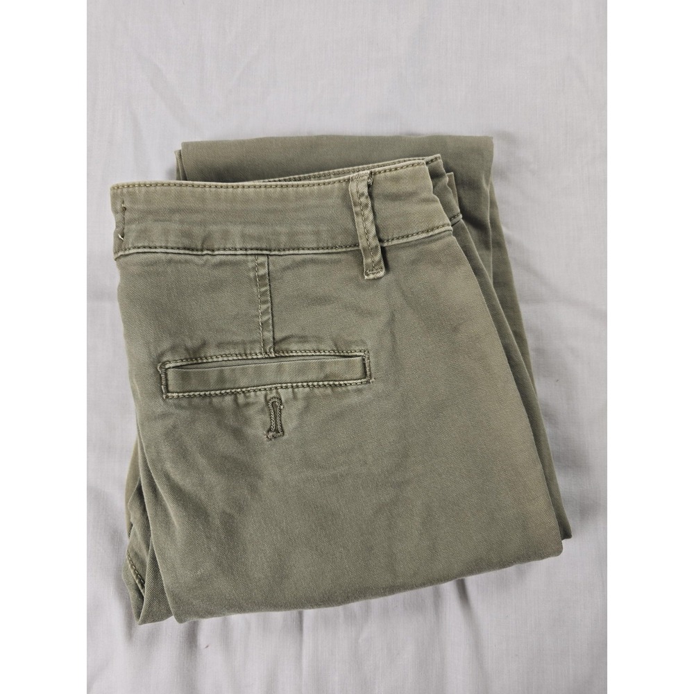 Chino By Anthropologie Chino‎ Pants Womens 26 Green Relaxed Side Stripe Twill